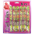 6-Pack Flower Pattern Emery Boards